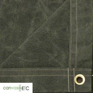 12x14 Olive Drab Canvas Tarp – 16 Oz Extra Heavy Duty, Water Resistant – Made In USA - View #2