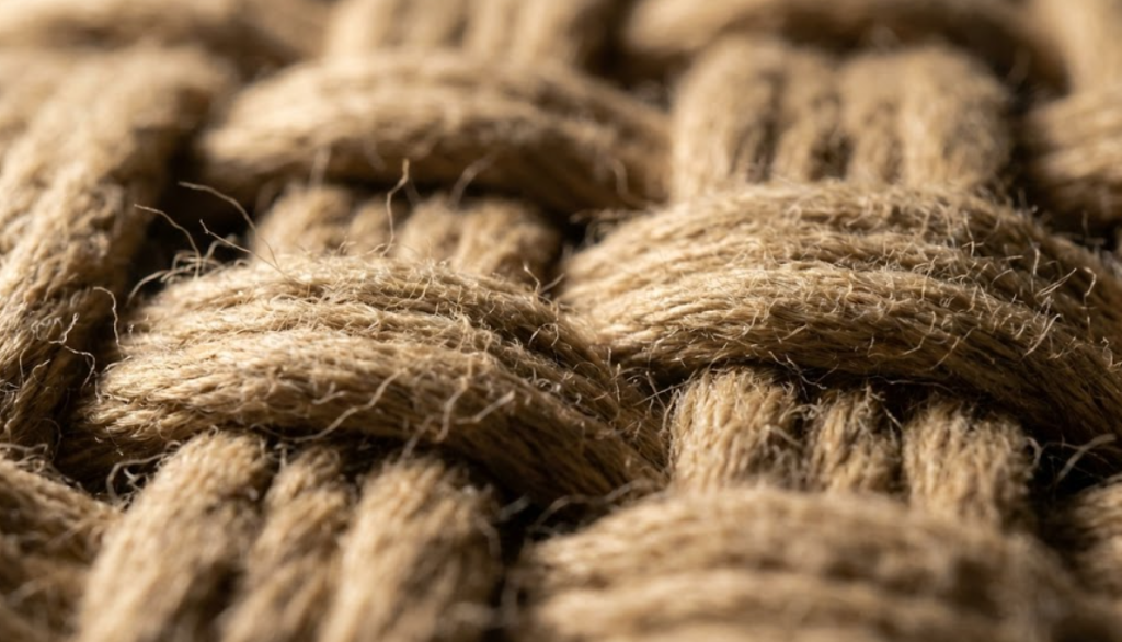 Macro close-up of ballistic nylon fabric showing the distinctive 2x2 basketweave pattern for high tear strength.