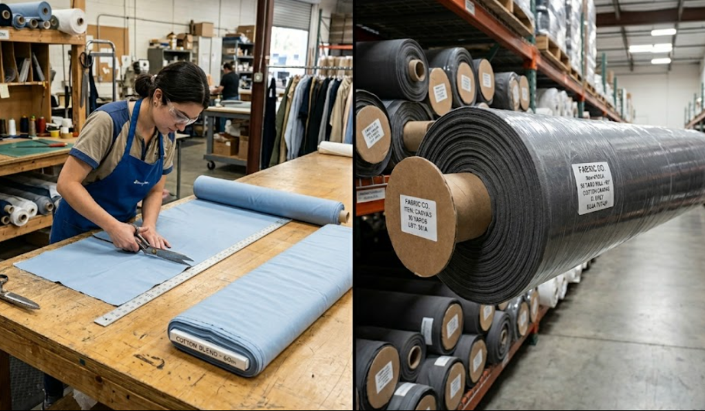 Comparison of manual cut yardage fulfillment versus purchasing factory-sealed full fabric bolts for maximum B2B pricing discounts.